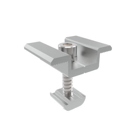 PV Mid Clamp / End Clamp for Solar Panel Mounting - Back View Thumbnail